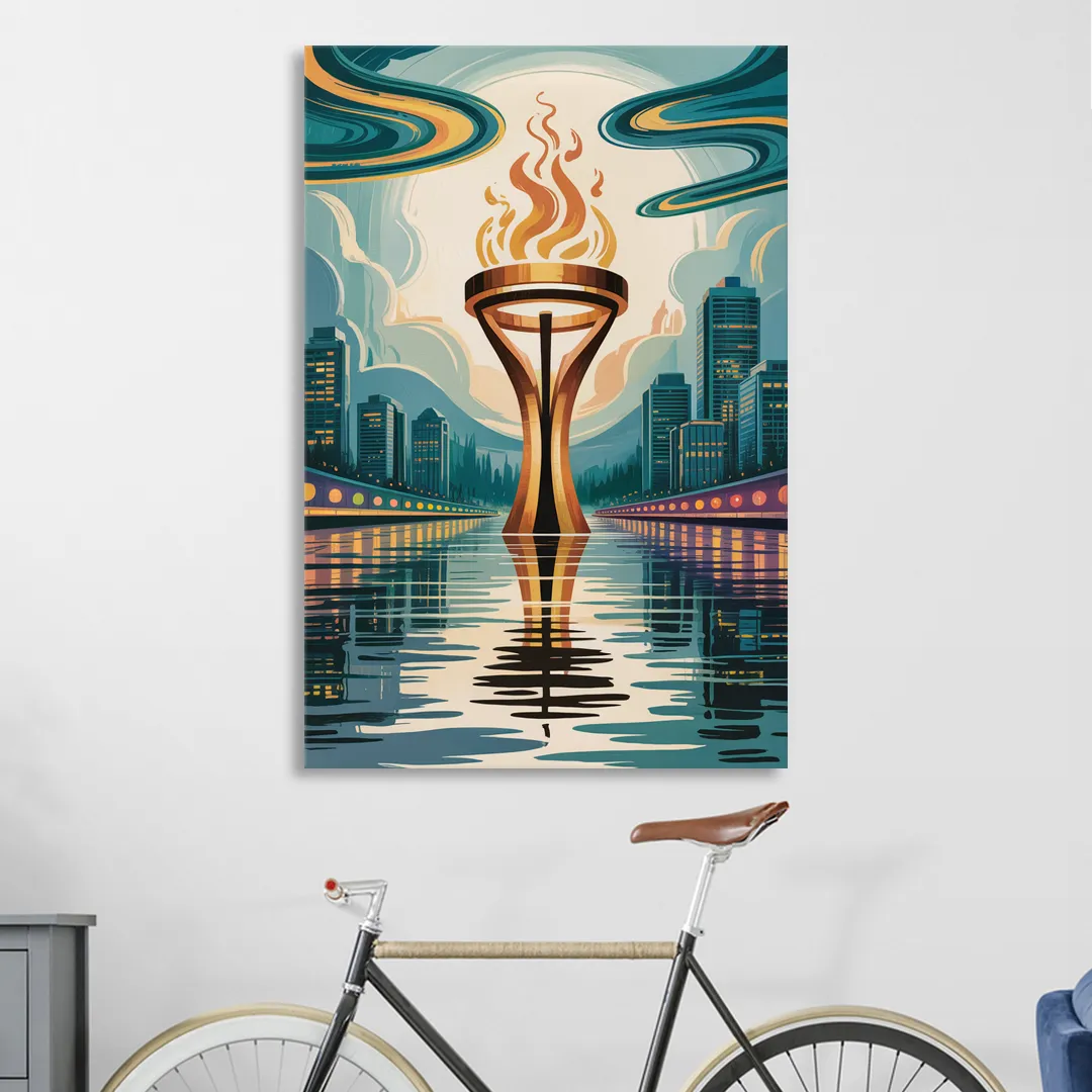 Vancouver Olympic Cauldron Sitting Room - Canvas Wall Art
