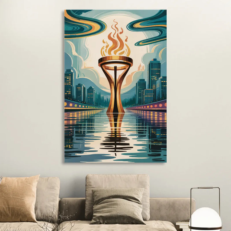 Vancouver Olympic Cauldron Living Room - Canvas Wall Art