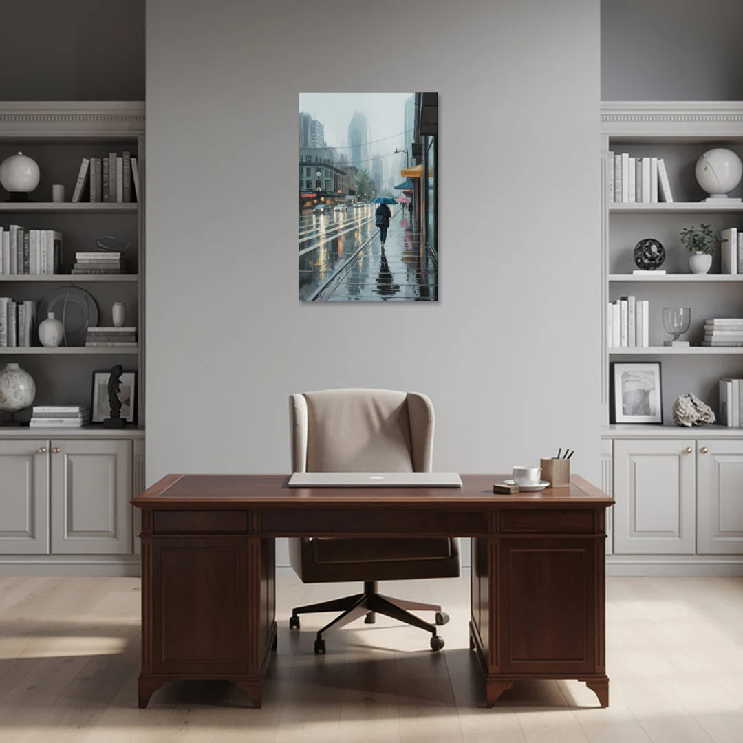 Vancouver Rainy Day - Canvas Wall Art - Office - 24x36