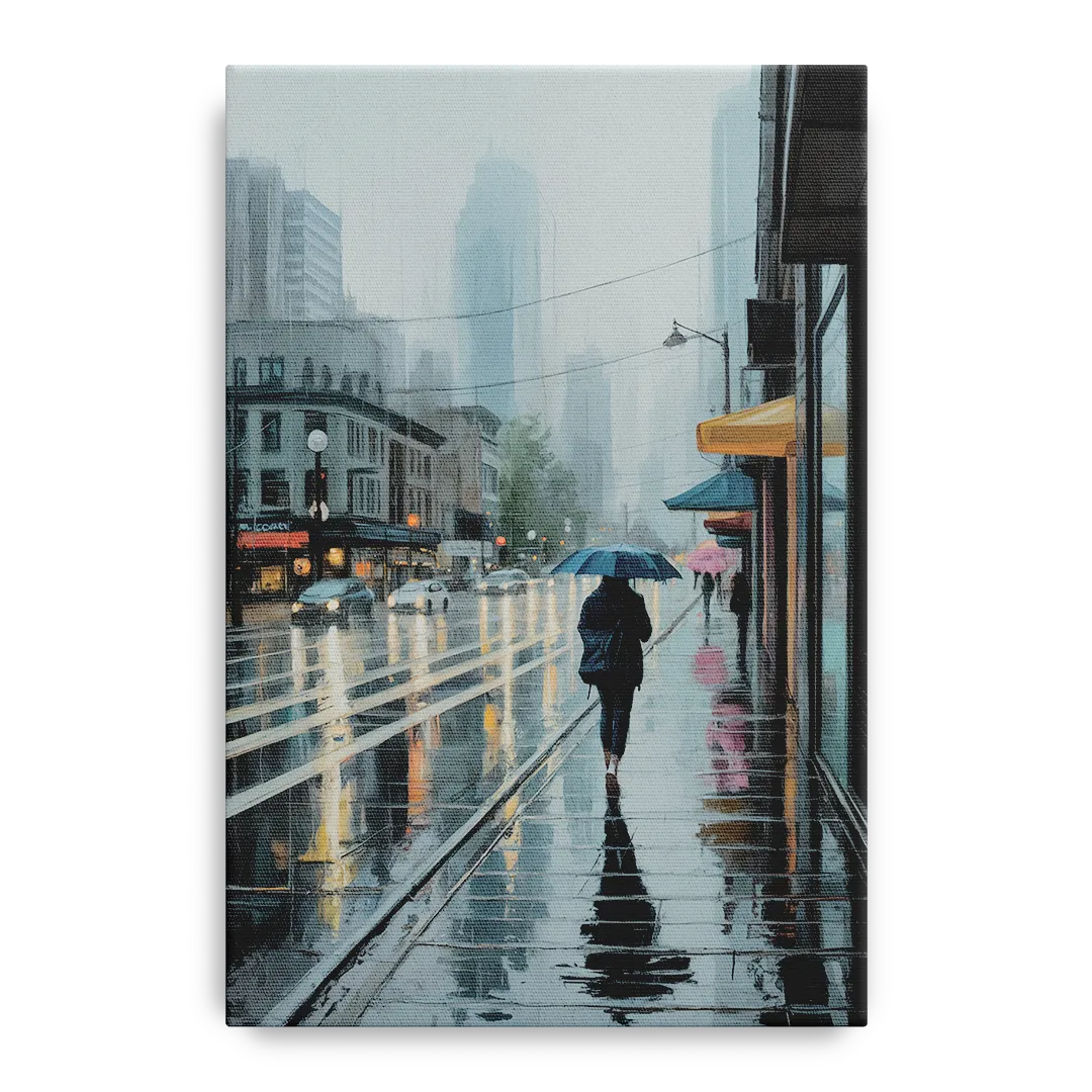 Vancouver Rainy Day Front - Canvas Wall Art