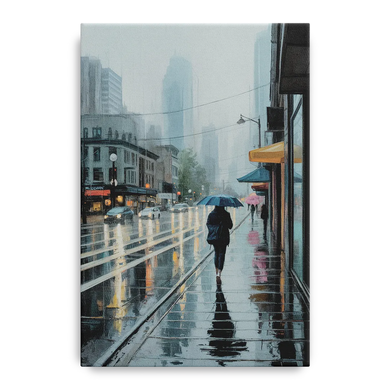 Vancouver Rainy Day Front - Canvas Wall Art
