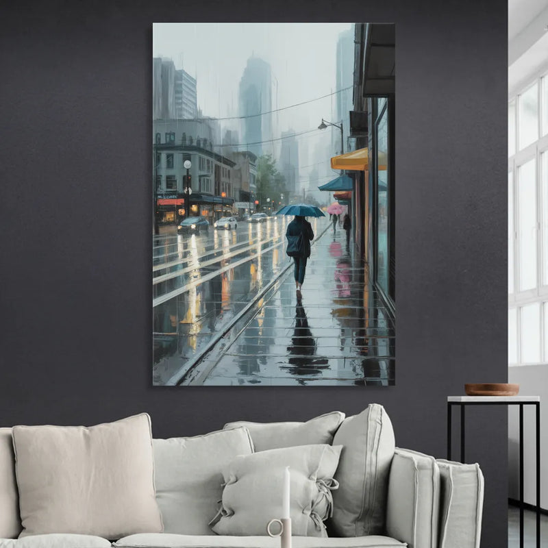 Vancouver Rainy Day Sitting Room - Canvas Wall Art