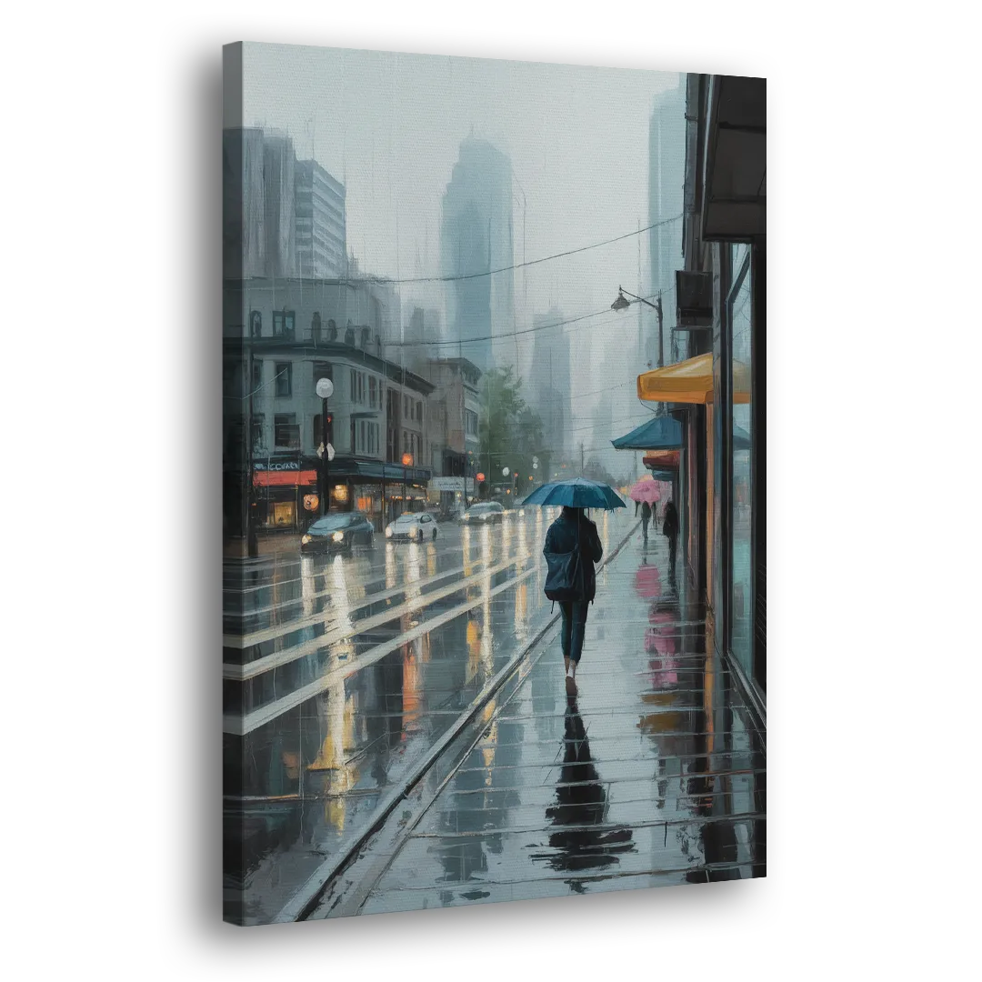 Vancouver Rainy Day Side - Canvas Wall Art