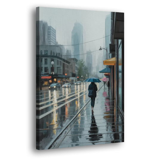 Vancouver Rainy Day Side - Canvas Wall Art