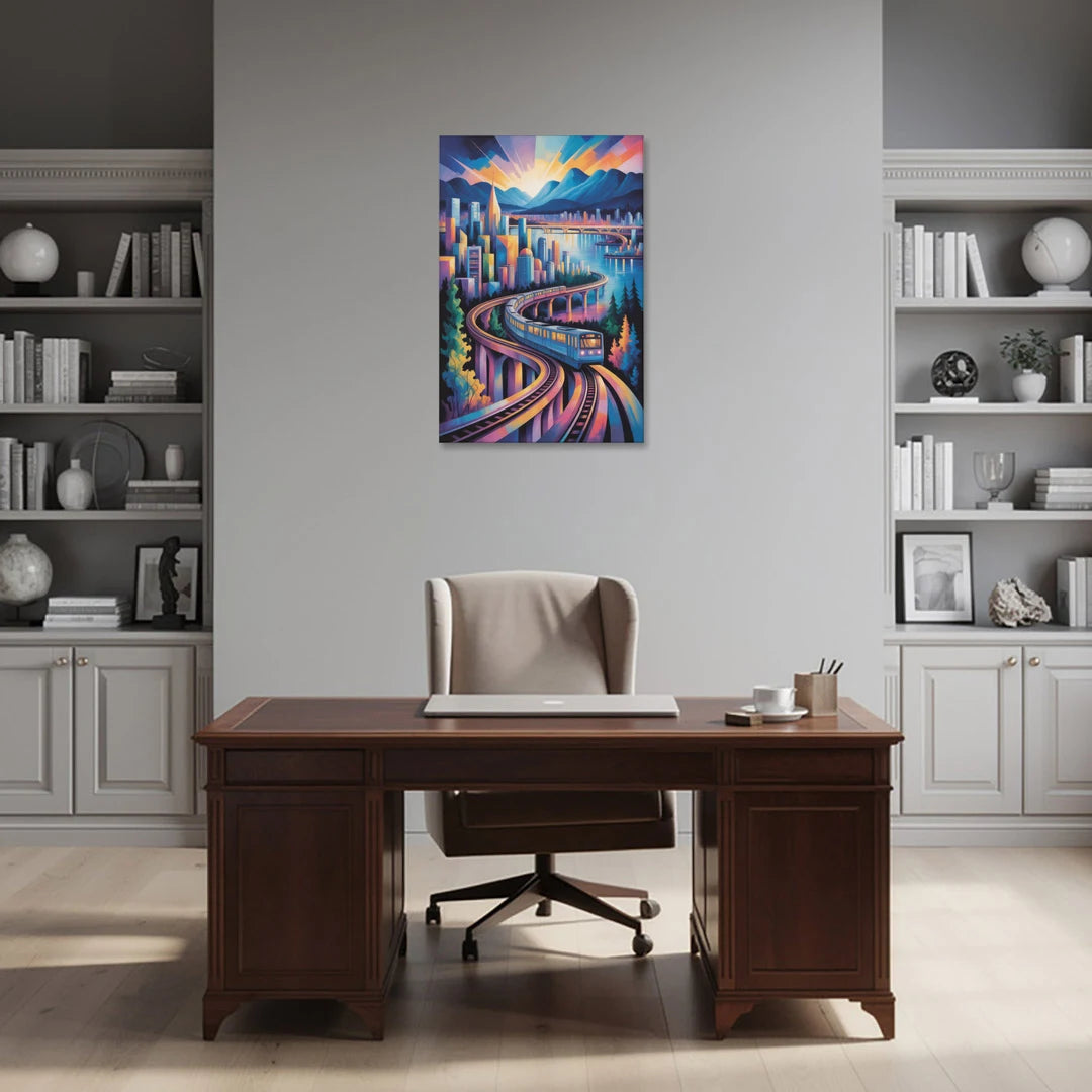 Vancouver SkyTrain - Canvas Wall Art - Office - 24x36