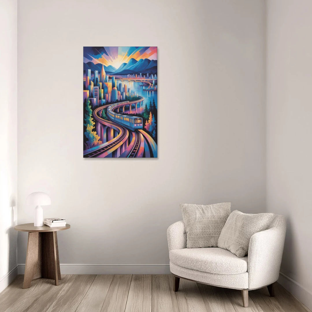 Vancouver SkyTrain - Canvas Wall Art - Sofa - 24x36