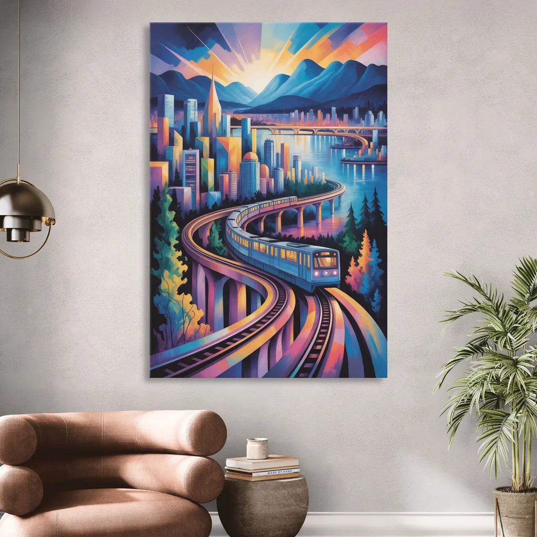 Vancouver SkyTrain Sitting Room - Canvas Wall Art