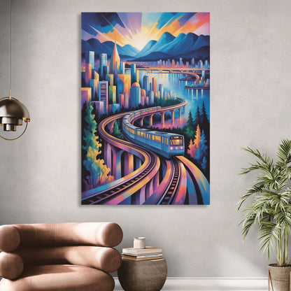 Vancouver SkyTrain Sitting Room - Canvas Wall Art