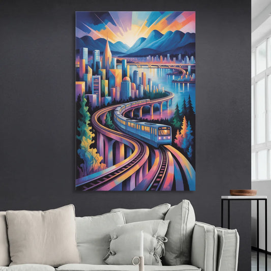 Vancouver SkyTrain Living Room - Canvas Wall Art