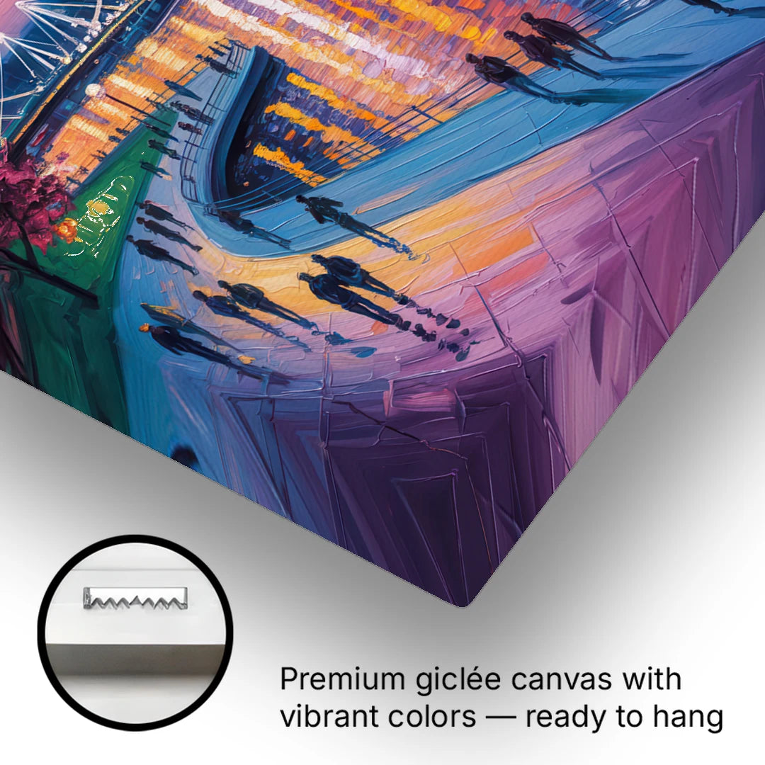 Vancouver Skyline at Dusk - Canvas Wall Art - Gallery Wrap Corner