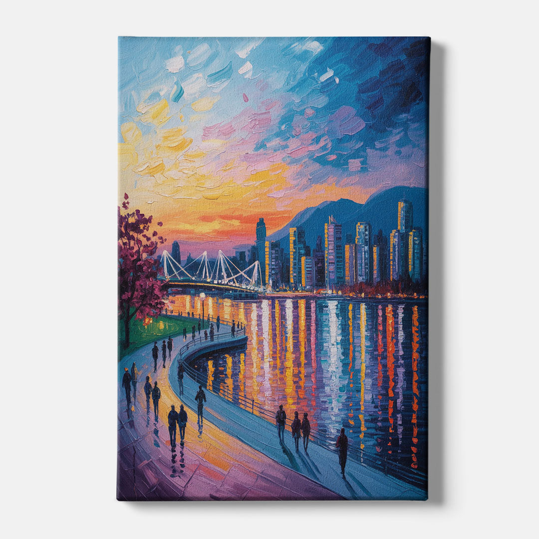 Vancouver Skyline at Dusk - Canvas Wall Art