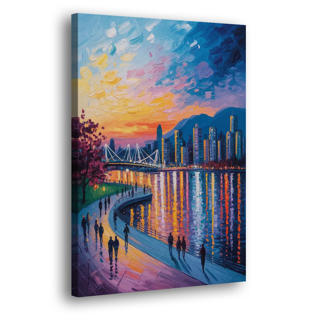 Vancouver Skyline at Dusk Side - Canvas Wall Art