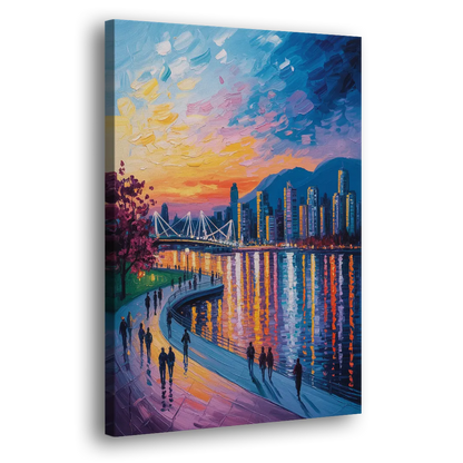 Vancouver Skyline at Dusk Side - Canvas Wall Art