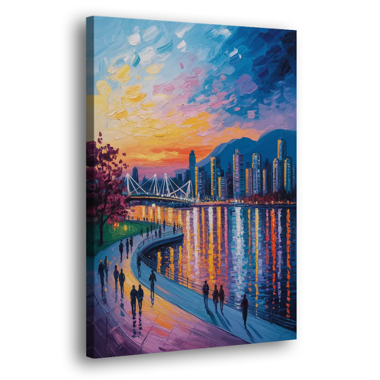 Vancouver Skyline at Dusk Side - Canvas Wall Art