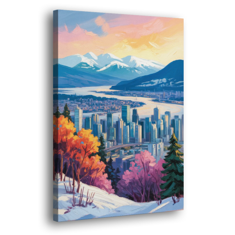 Vancouver Snowy Mountains - Canvas Wall Art - Side