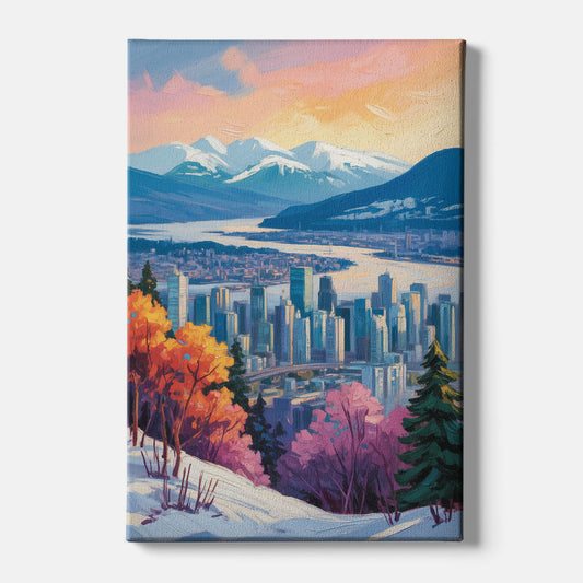Vancouver Snowy Mountains - Canvas Wall Art