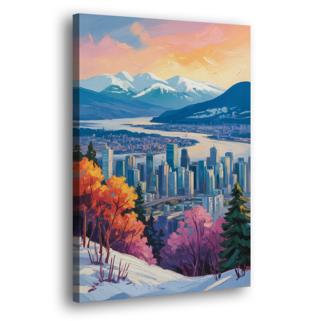 Vancouver Snowy Mountains Side - Canvas Wall Art