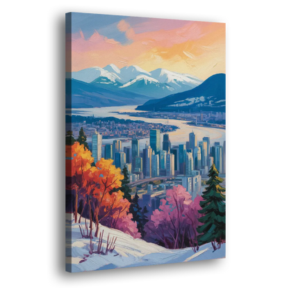 Vancouver Snowy Mountains Side - Canvas Wall Art