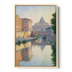 Vatican Serenity - Oak Framed Canvas Wall Art - Front