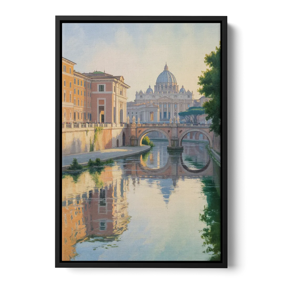 Vatican Serenity Front - Black Canvas Wall Art