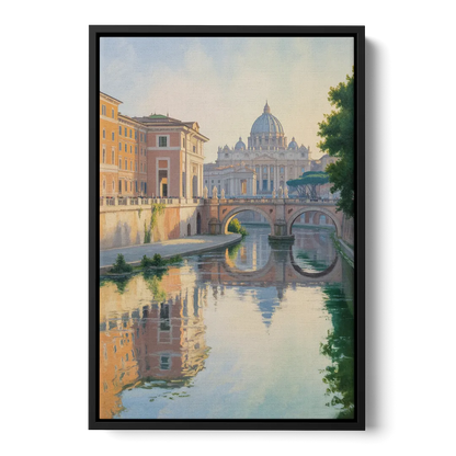 Vatican Serenity Front - Black Canvas Wall Art