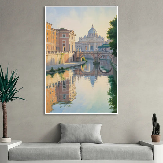 Vatican Serenity Living Room - White Canvas Wall Art