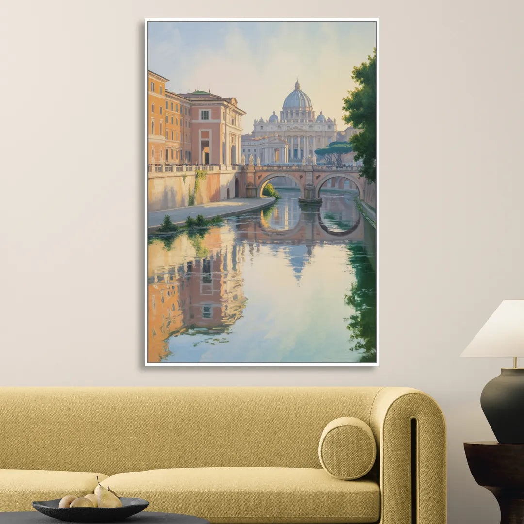 Vatican Serenity Sitting Room - White Canvas Wall Art