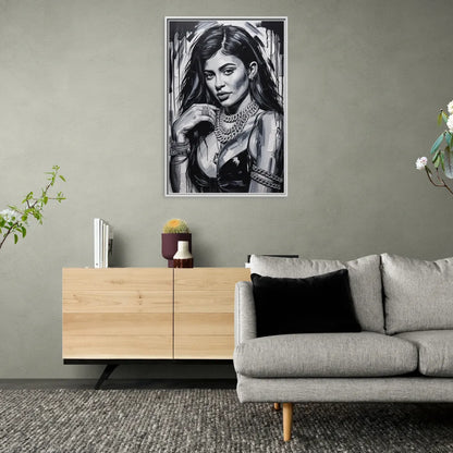 Velvet Line - Living Room White Frame Canvas