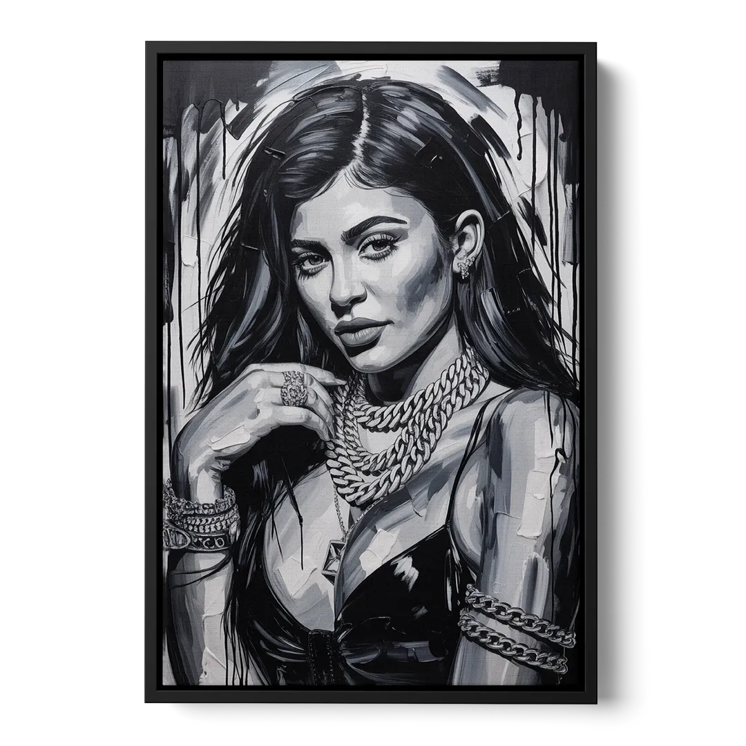 Velvet Line Front - Black Canvas Wall Art