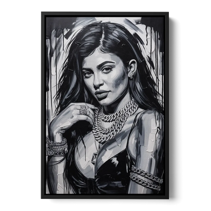 Velvet Line Front - Black Canvas Wall Art