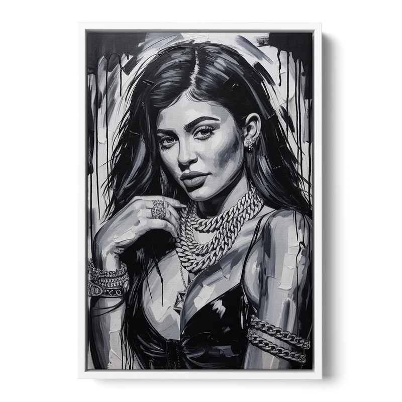 Velvet Line Front - White Canvas Wall Art