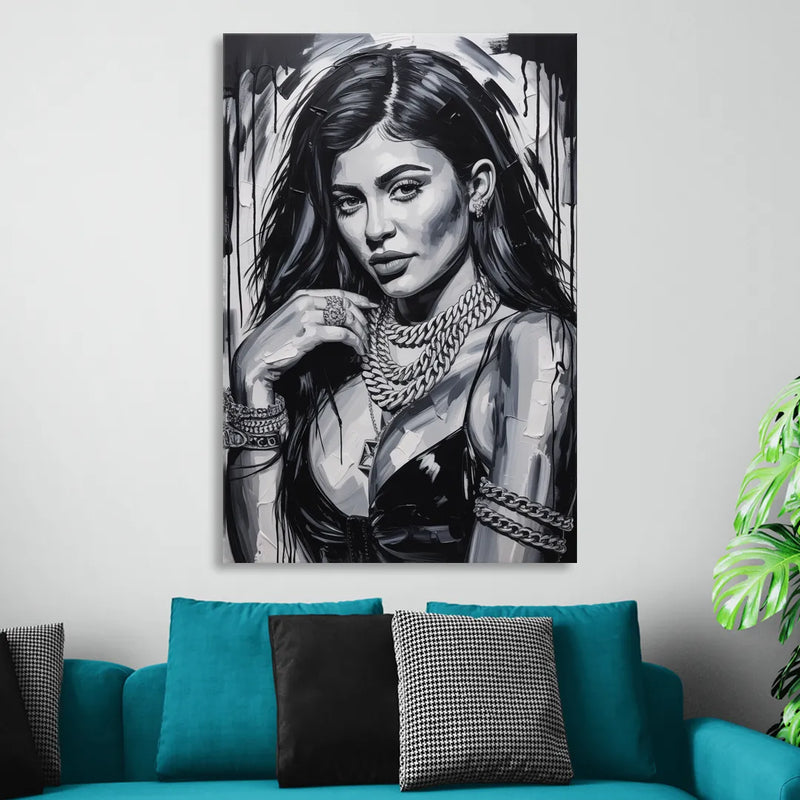 Velvet Line Living Room - Canvas Wall Art