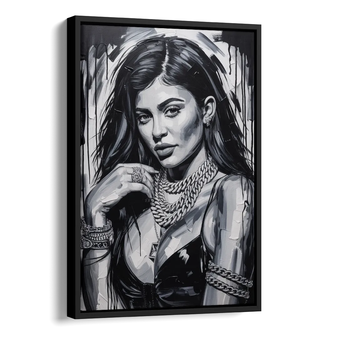 Velvet Line Side - Black Canvas Wall Art