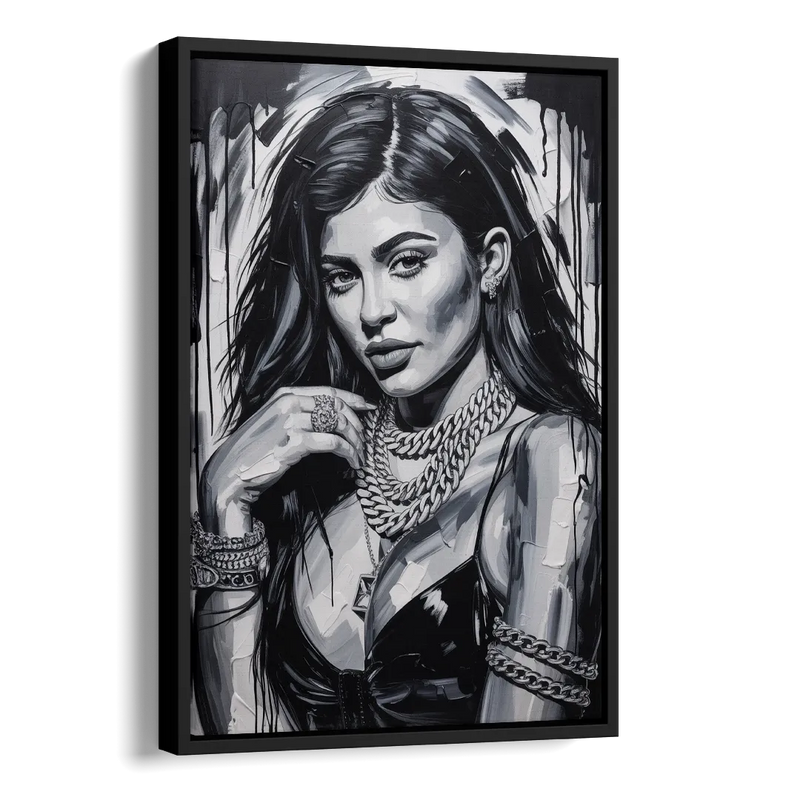 Velvet Line Side - Black Canvas Wall Art