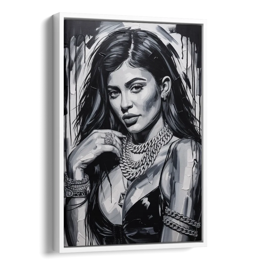 Velvet Line Side - White Canvas Wall Art