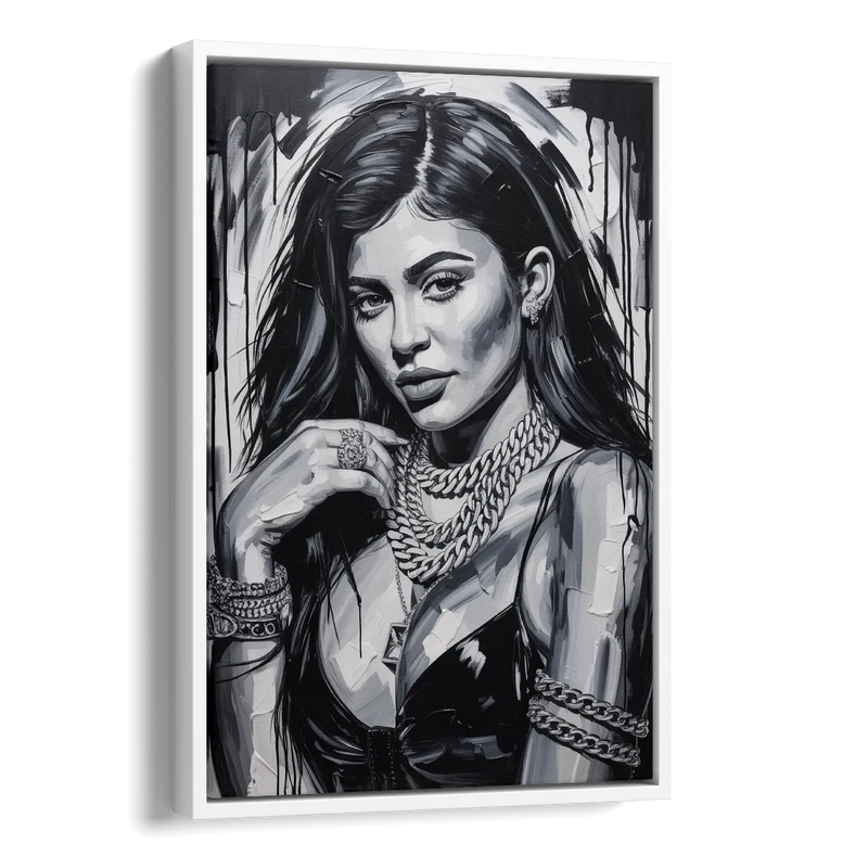 Velvet Line Side - White Canvas Wall Art