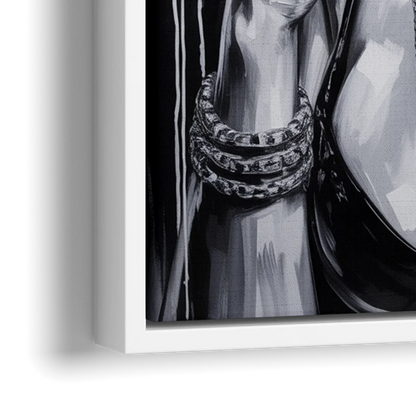 Velvet Shadow - Close-Up White Frame Canvas
