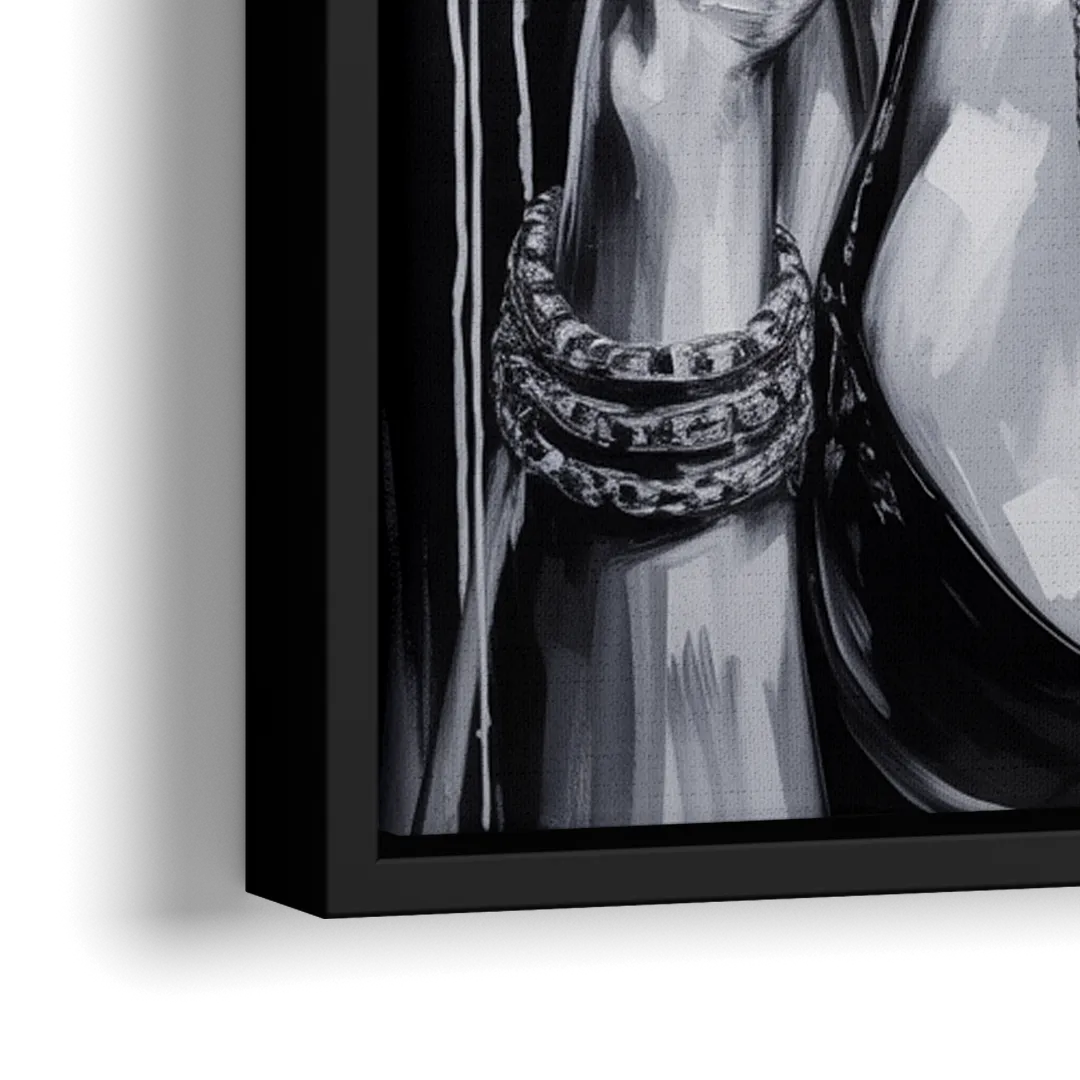 Velvet Shadow - Close-Up Black Frame Canvas