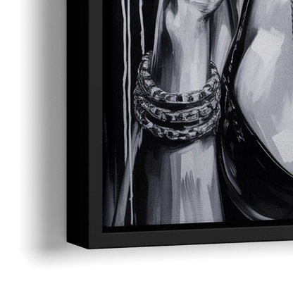 Velvet Shadow - Close-Up Black Frame Canvas