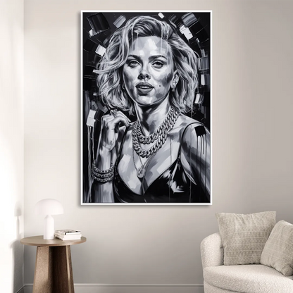 Velvet Shadow Sitting Room - White Canvas Wall Art