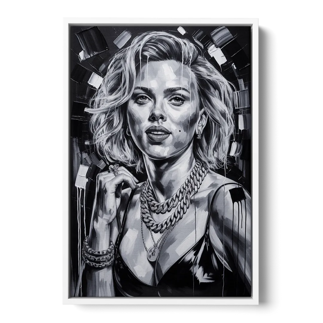 Velvet Shadow Front - White Canvas Wall Art