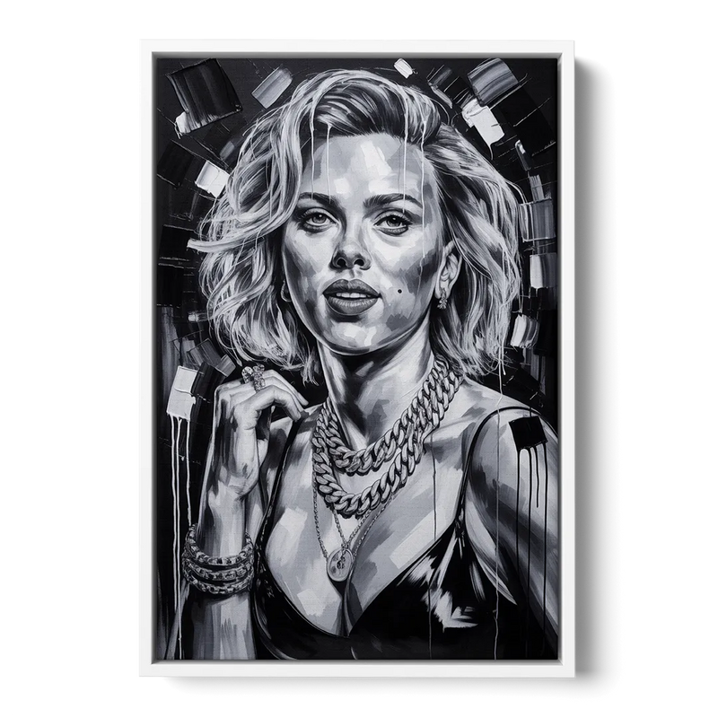 Velvet Shadow Front - White Canvas Wall Art