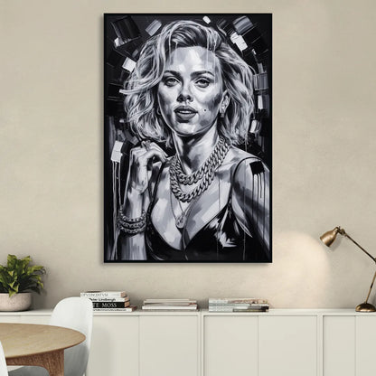 Velvet Shadow Sitting Room - Black Canvas Wall Art