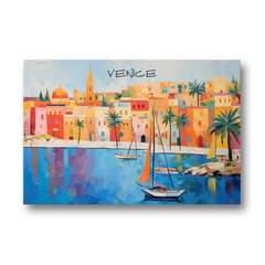 Venice Art with an Orange Sail - Canvas Wall Art - Front
