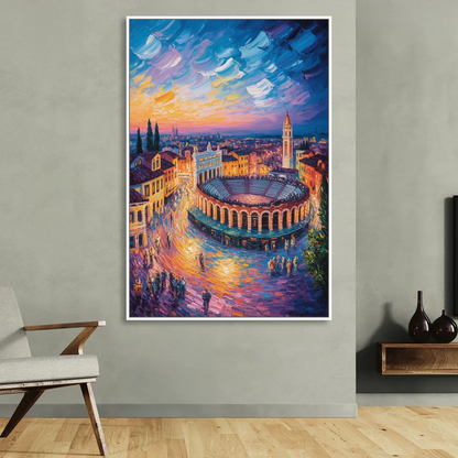 Verona's Roman Theatre Sitting Room - White Canvas Wall Art