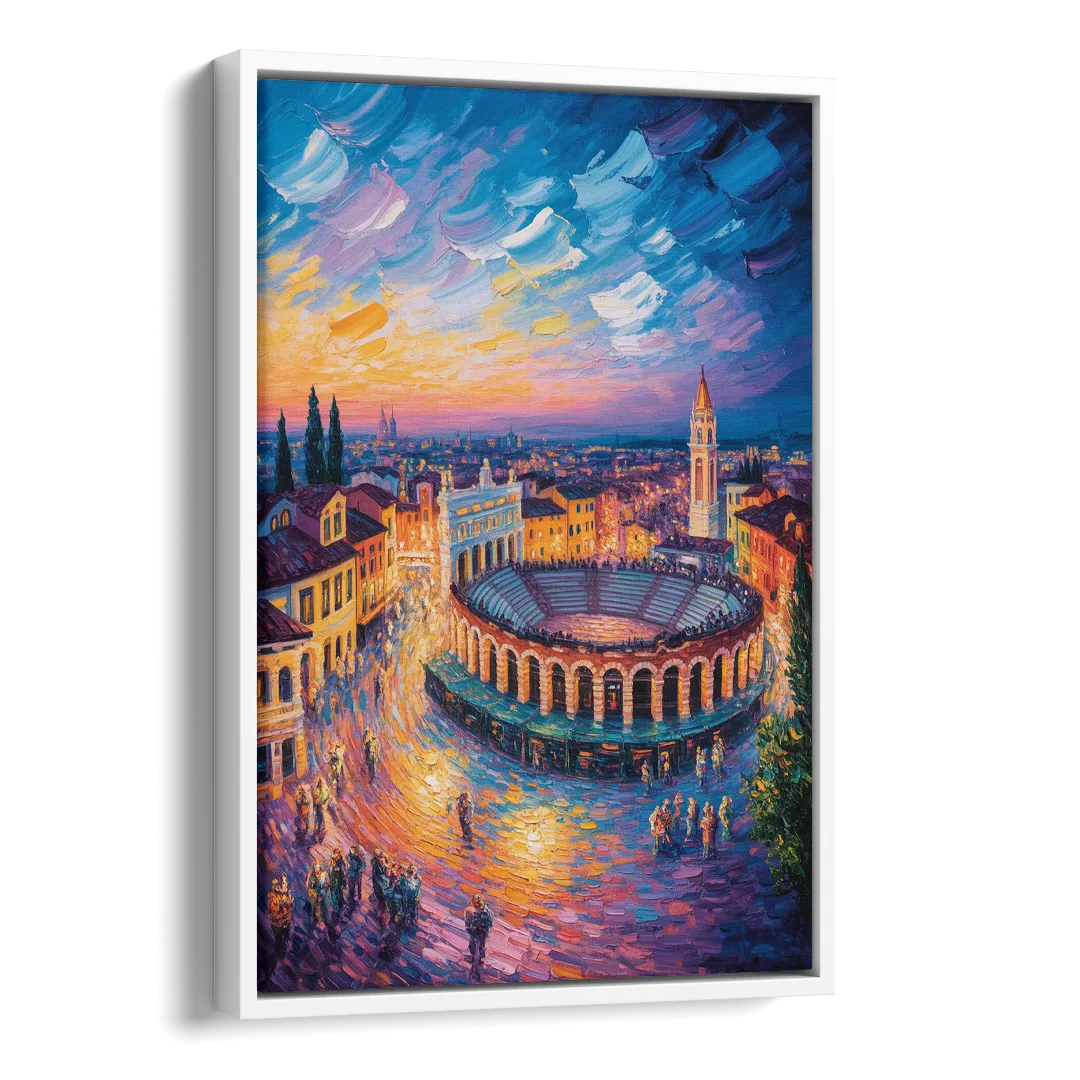 Verona's Roman Theatre Side - White Canvas Wall Art
