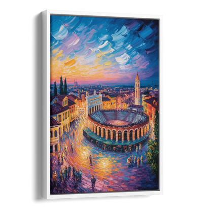 Verona's Roman Theatre Side - White Canvas Wall Art