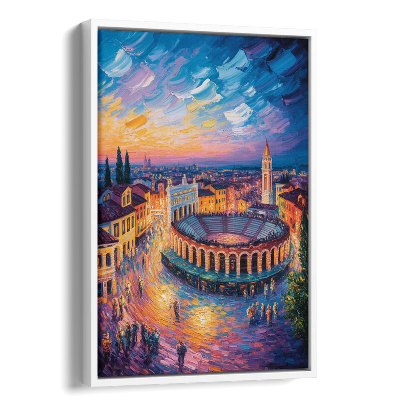 Verona's Roman Theatre Side - White Canvas Wall Art