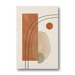 Vertical Abstract Wall Art with Olive Arcs - Canvas Wall Art - Front
