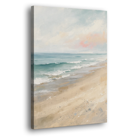 Vertical Beach Wall Art of a Dissolving Shore - Canvas Wall Art - Side